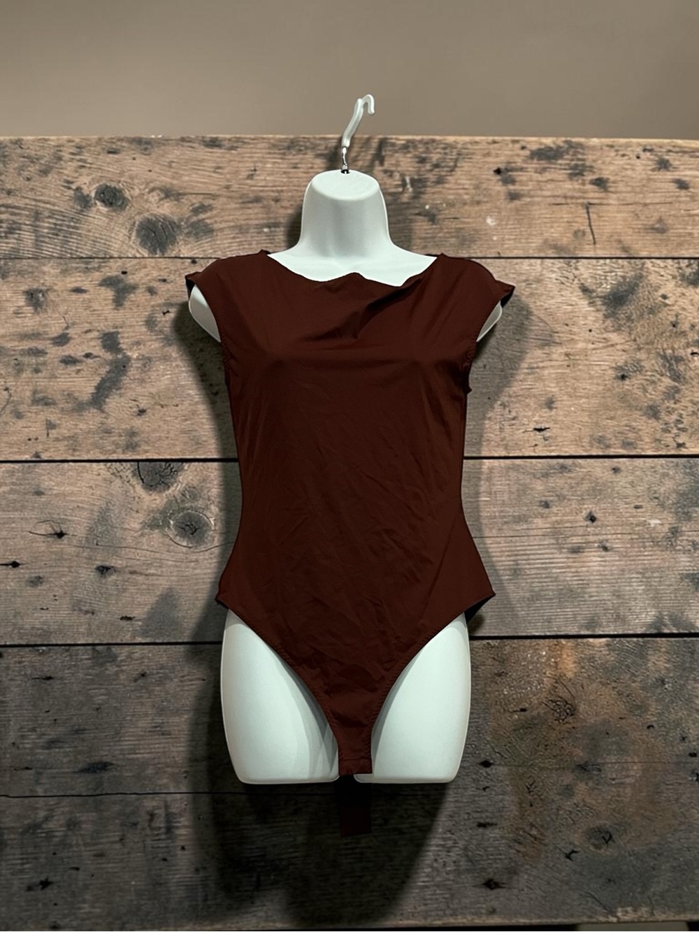 H&M Plum Brown Cap-Sleeve Bodysuit – Size M